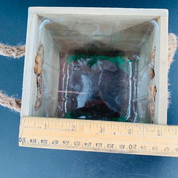 Decorative Wooden Box Tina Wenke Small Rope Handle Pink Floral Arrangement Gift - Picture 6 of 12